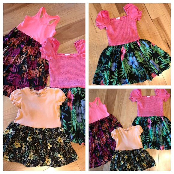 Handmade Party Dress Girls, Child's S-M: Upcycled Kids Clothes Swishy Ruffles - Picture 6 of 6
